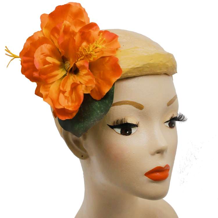 Orange hibiscus hair flower