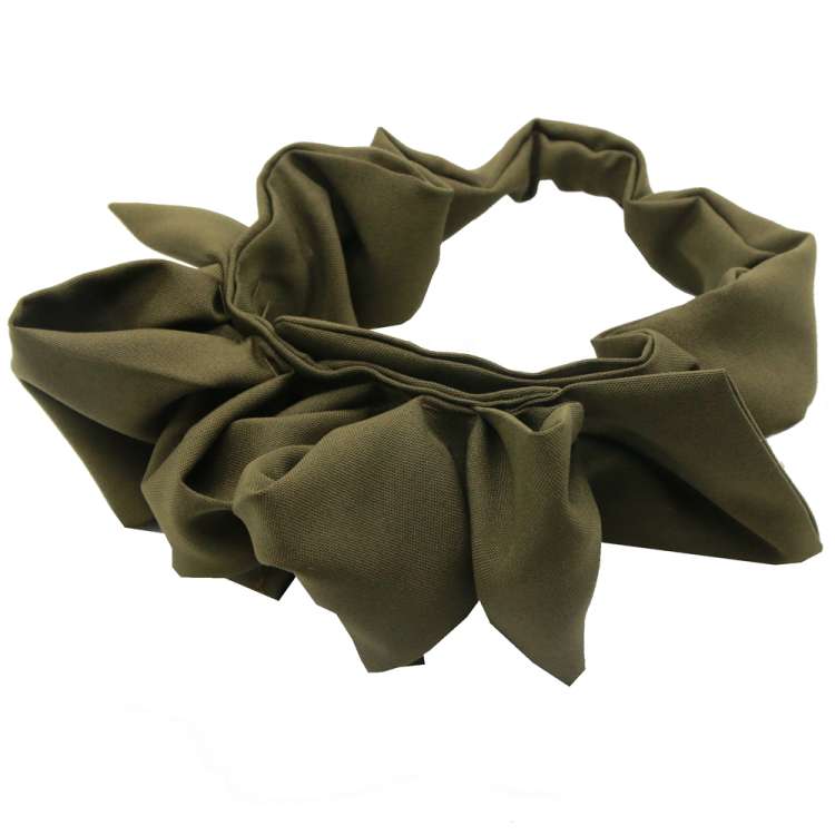 Olive green Easy Turban with lots of volume