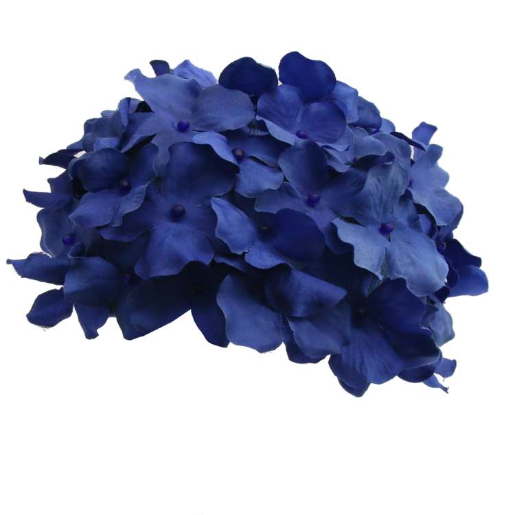 half hat blue flowers clip pearls embroided