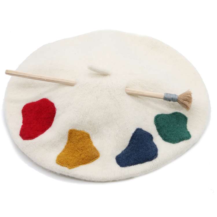 wool beret artist brush