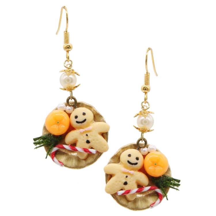 Earrings with Christmas plate
