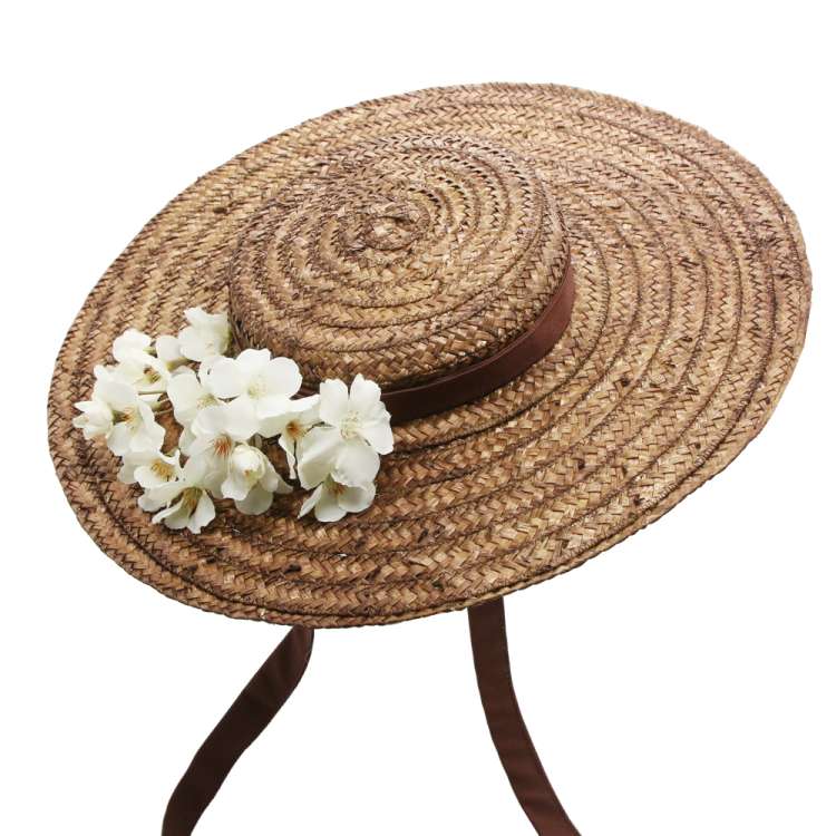 Cartwheel hat with sakura flowers