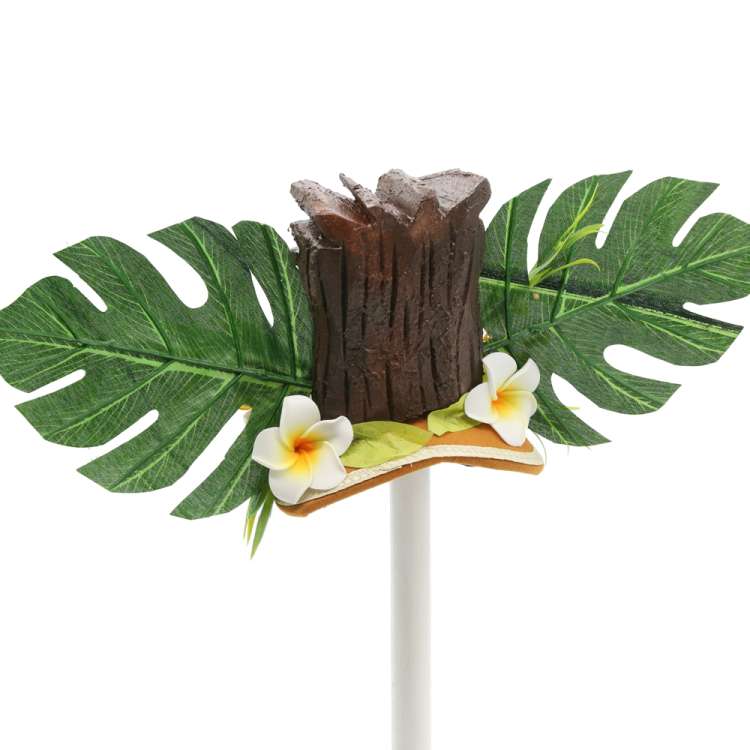 Fascinator  with Tiki mit Hawaii Blumen vintage