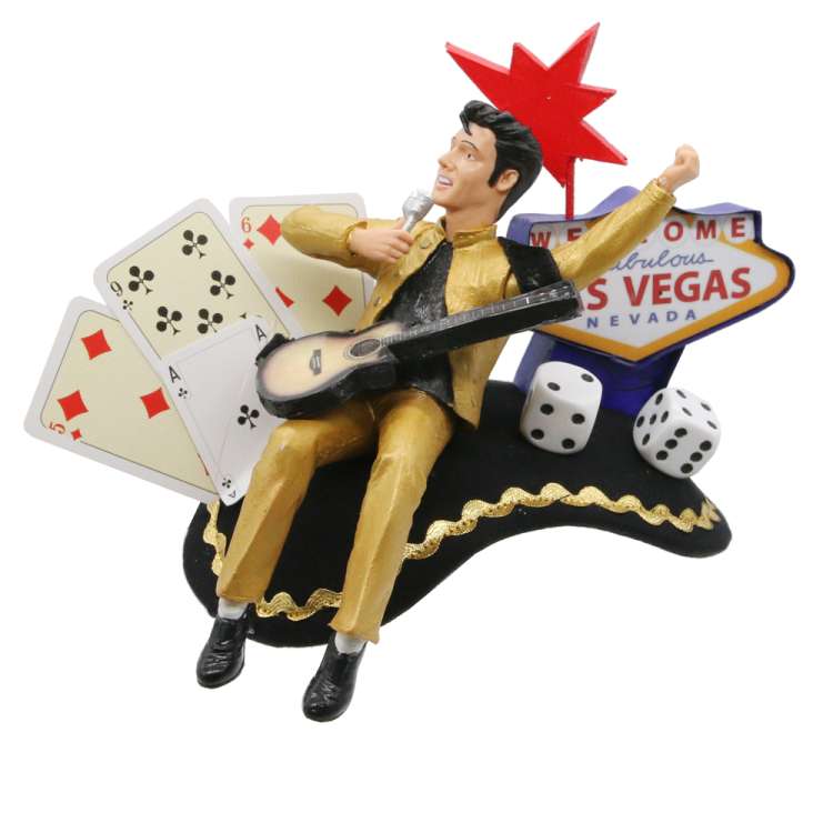 Viva las Vegas Fascinator mit Figur, Schild und Würfeln