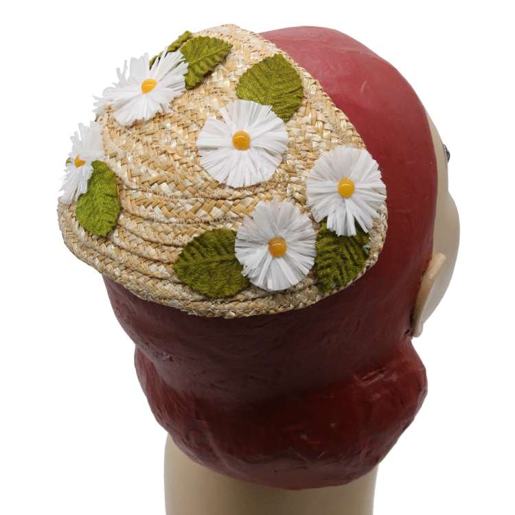 Half Hat aus Stroh im Vintage Stil daisy