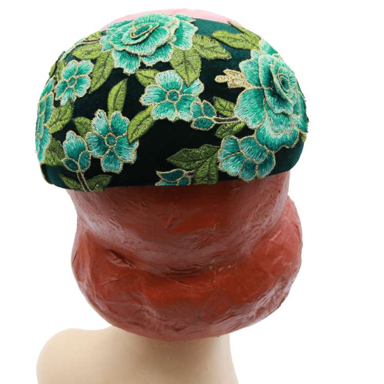bandeau hat green back head vintage