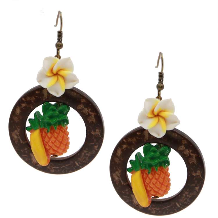 earrings coconut pineapple