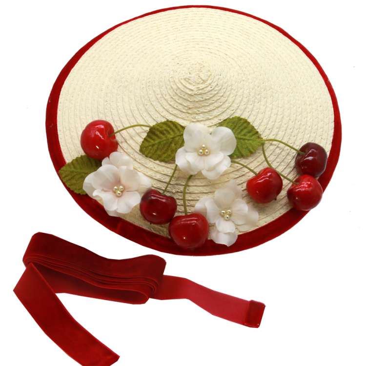 coolie asian hat cherry flowers