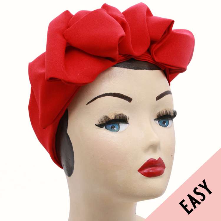 Easy Turban Band vintage in Rot