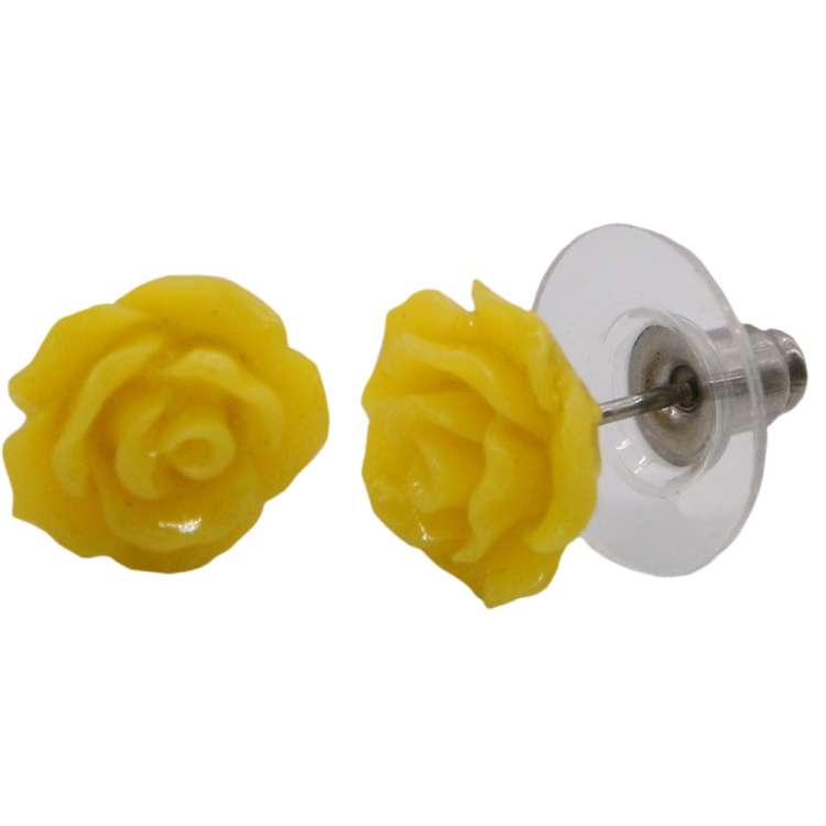 roses yellow ear studs earrings vintage