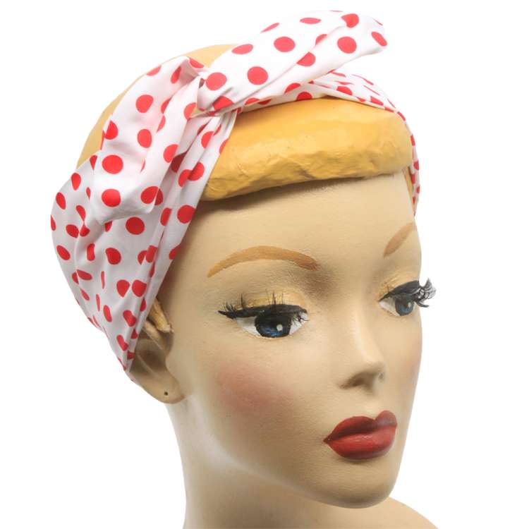 Dots red white - Hair band with wire