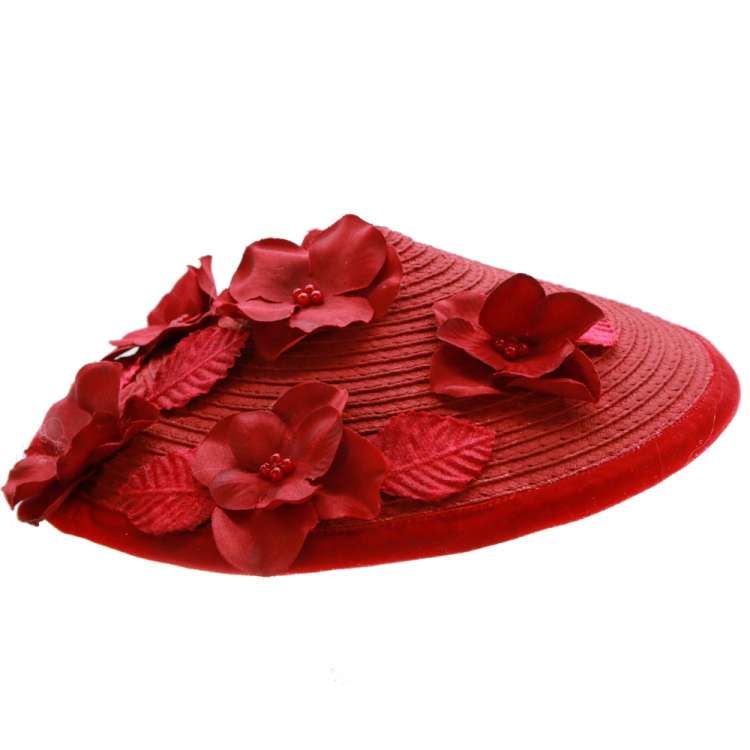 cone hat red flowers
