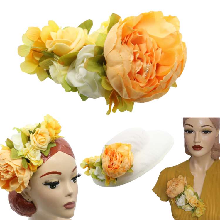 Yellow hair flower & corsage flower