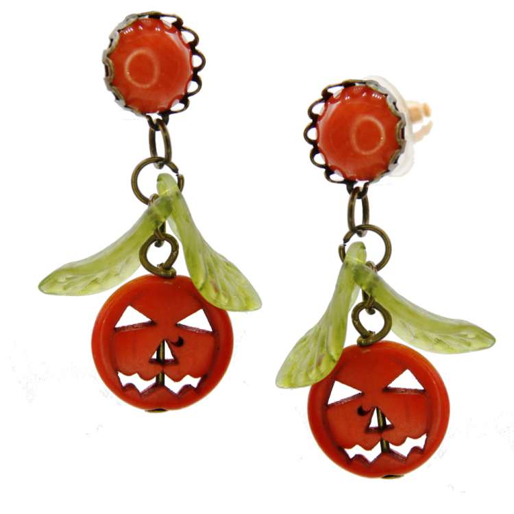 Halloween earrings with pumpkin