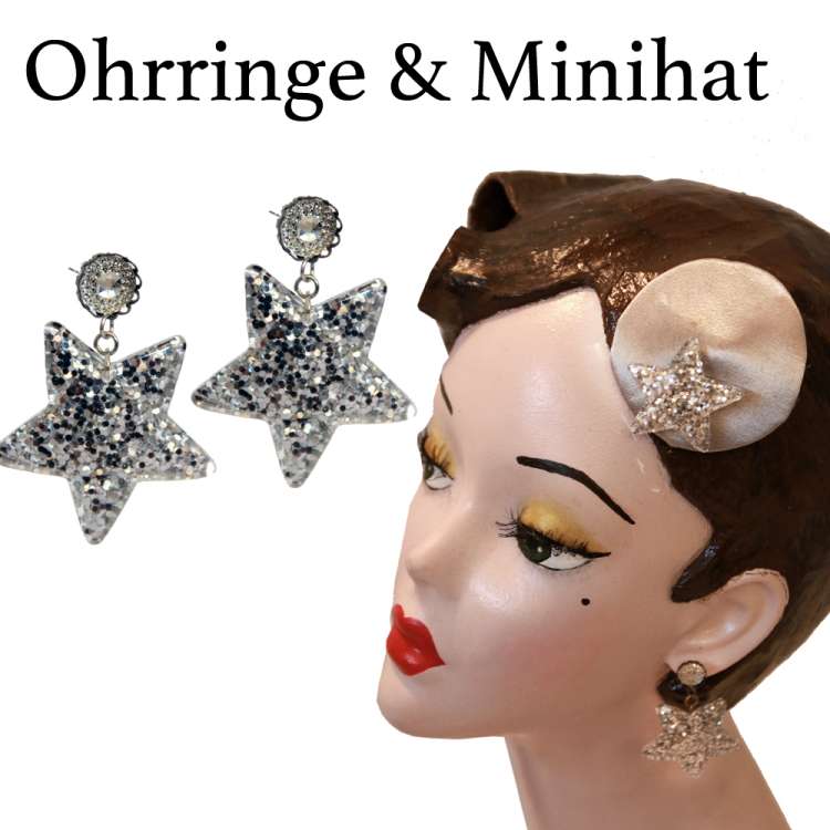 earrings fascinator glitter star