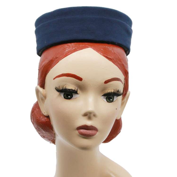 pillbox hat blue vintage