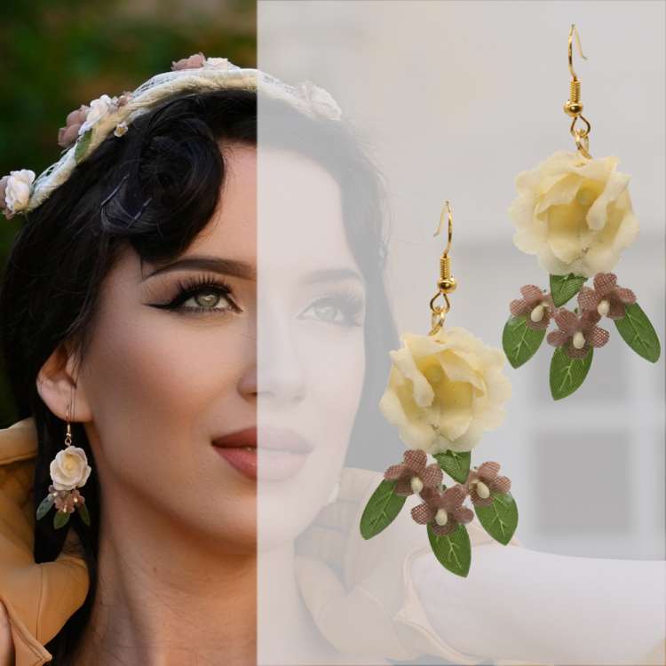 star earrings with flowers