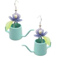 Earrings with watering can