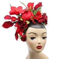 Noble Flower Headdress in red - big flower crown
