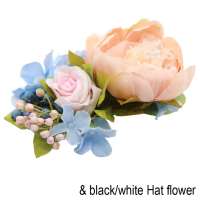 Große Rosa/ hellblaue Haarblume & 3in1 Ansteckblume