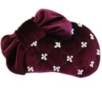 Purple Velvet Beaded Fascinator - Betty's Bling and Bow Half Hat