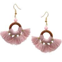 Pink fringes - earrings