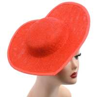Cute flat heart hat in red with lace