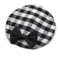 Black-white checkered mini hat