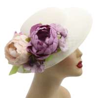 Light big hat with lilac purple flowers to change