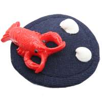 Blue mini fascinator in with lobster