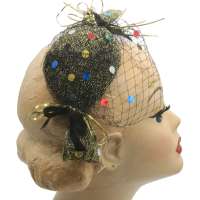 Fascinator Glitzer Knallbonbon mit Konfetti