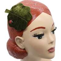 Grüner Kleeblatt Mini Fascinator  aus Samt