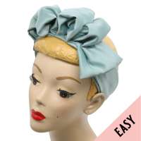 Turquoise Blue Easy Turban - pre-tied, with a lot of volume