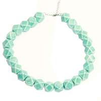 Mint green dice 'dodecahedron' - Collier