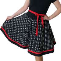 Polka Dots b/w - swing skirt one size