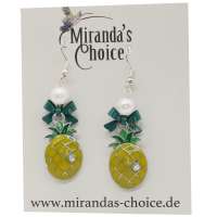Earrings with pineapple and bow