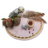 Cinderella-story fascinator in pink with nuts, owl and shoe