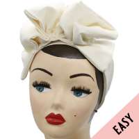 EASY Turban in ivory - pre-tied, with velcro