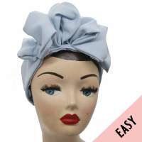 Light blue Easy Turban - pre-tied, with lots of volume