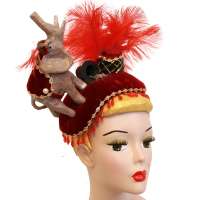Circus - big velvet headdress with elephant & feather