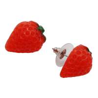 Red earstuds with strawberries