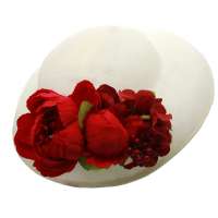 Light big hat with red peony flowers to change