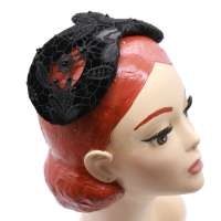 Infinity Half Hat with black Lace - vintage style