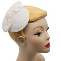 Ivory lace fascinator with bow