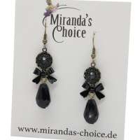 Black sparkle earrings with drops