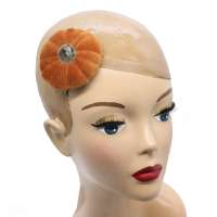 Pumpkin mini velvet fascinator