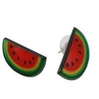 Stud earrings with glittering watermelon