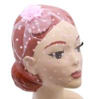 Pink Veil mini fascinator with flower