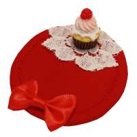 Cupcake auf rotem Mini Fascinator