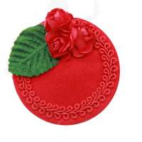 Mini Fascinator in Red with Roses